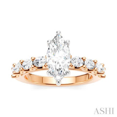 ASHI Marquise Shape Semi-Mount Diamond Engagement Ring 196A2PPFHPW-SM-MQ1