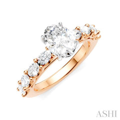 ASHI Oval Shape Semi-Mount Diamond Engagement Ring 196A2PPFHPW-SM-OV1