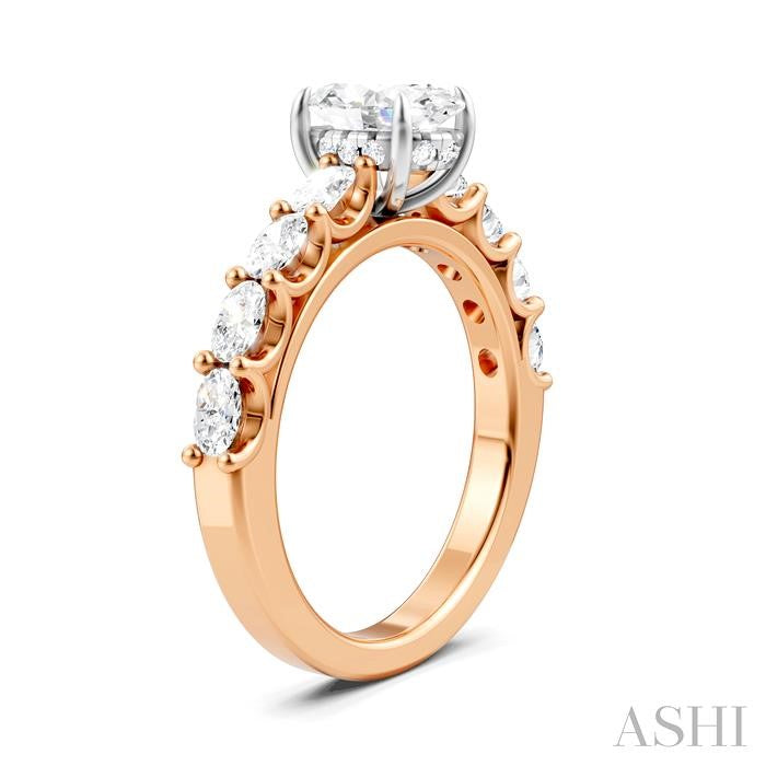 ASHI Oval Shape Semi-Mount Diamond Engagement Ring 196A2PPFHPW-SM-OV1