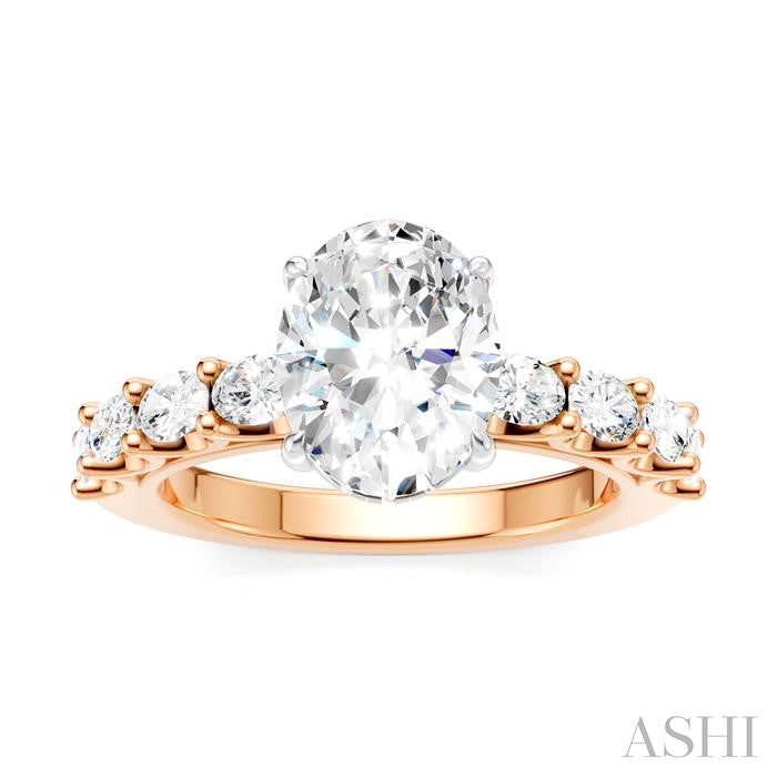 ASHI Oval Shape Semi-Mount Diamond Engagement Ring 196A2PPFHPW-SM-OV2