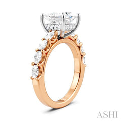 ASHI Princess Shape Semi-Mount Diamond Engagement Ring 196A2PPFHPW-SM-PN2