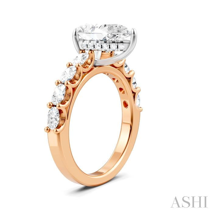 ASHI Pear Shape Semi-Mount Diamond Engagement Ring 196A2PPFHPW-SM-PR2