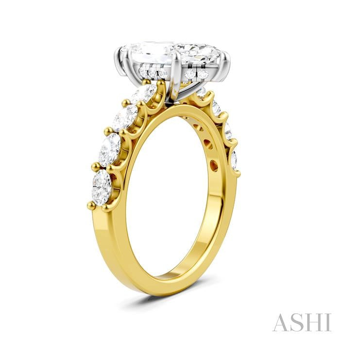 ASHI Marquise Shape Semi-Mount Diamond Engagement Ring 196A2PPFHYW-SM-MQ2