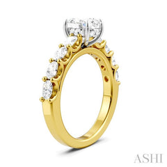 ASHI Oval Shape Semi-Mount Diamond Engagement Ring 196A2PPFHYW-SM-OV1