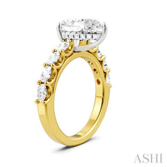 ASHI Pear Shape Semi-Mount Diamond Engagement Ring 196A2PPFHYW-SM-PR2
