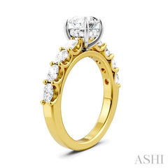 ASHI Round Shape Semi-Mount Diamond Engagement Ring 196A2PPFHYW-SM-RD1