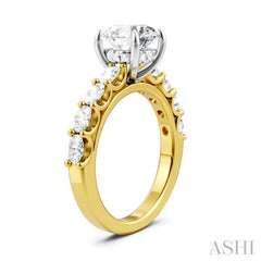 ASHI Round Shape Semi-Mount Diamond Engagement Ring 196A2PPFHYW-SM-RD2