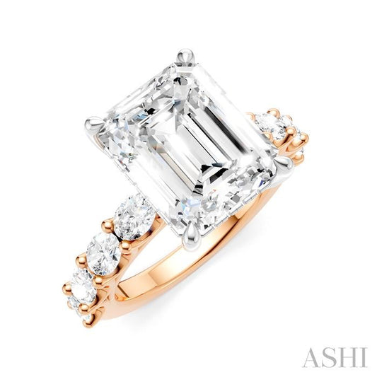 ASHI Emerald Shape Semi-Mount Diamond Engagement Ring 196ACPPFHPW-SM-EM4