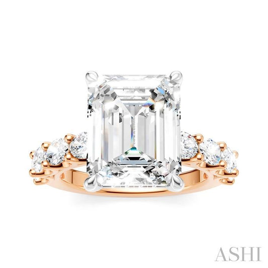 ASHI Emerald Shape Semi-Mount Diamond Engagement Ring 196ACPPFHPW-SM-EM4