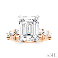 ASHI Emerald Shape Semi-Mount Diamond Engagement Ring 196ACPPFHPW-SM-EM4