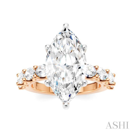 ASHI Marquise Shape Semi-Mount Diamond Engagement Ring 196ACPPFHPW-SM-MQ4