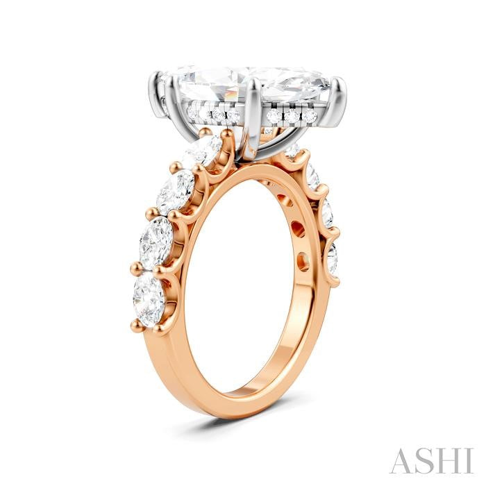 ASHI Marquise Shape Semi-Mount Diamond Engagement Ring 196ACPPFHPW-SM-MQ4