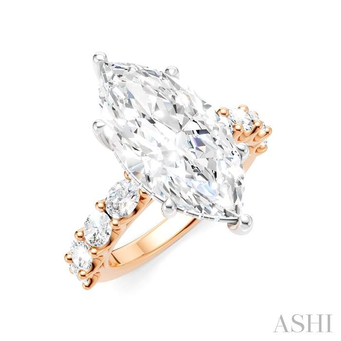 ASHI Marquise Shape Semi-Mount Diamond Engagement Ring 196ACPPFHPW-SM-MQ5