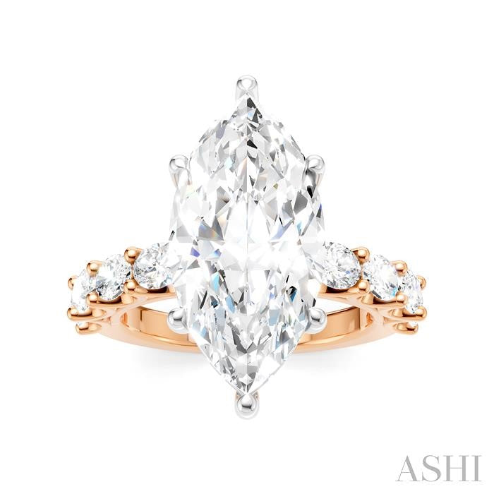 ASHI Marquise Shape Semi-Mount Diamond Engagement Ring 196ACPPFHPW-SM-MQ5