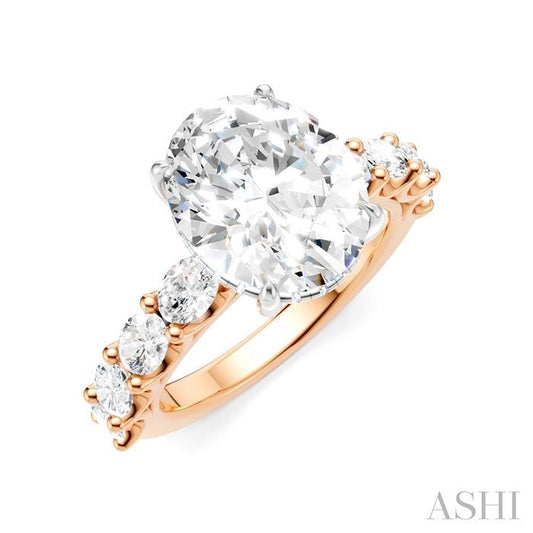 ASHI Oval Shape Semi-Mount Diamond Engagement Ring 196ACPPFHPW-SM-OV4