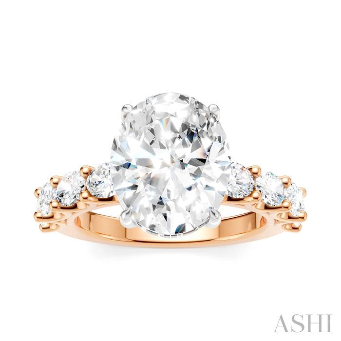 ASHI Oval Shape Semi-Mount Diamond Engagement Ring 196ACPPFHPW-SM-OV4