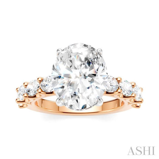 ASHI Oval Shape Semi-Mount Diamond Engagement Ring 196ACPPFHPW-SM-OV4