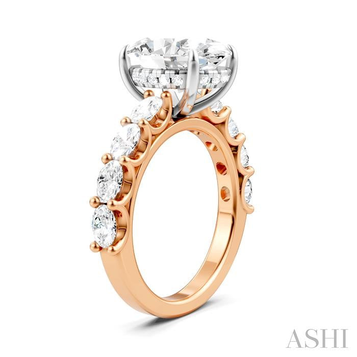ASHI Oval Shape Semi-Mount Diamond Engagement Ring 196ACPPFHPW-SM-OV4