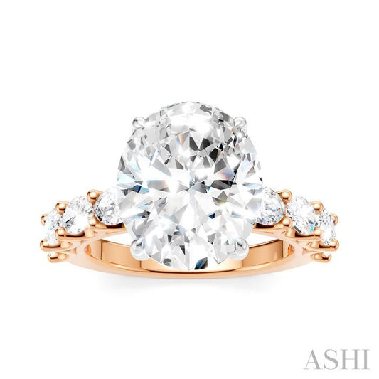 ASHI Oval Shape Semi-Mount Diamond Engagement Ring 196ACPPFHPW-SM-OV5