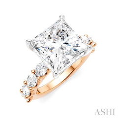 ASHI Princess Shape Semi-Mount Diamond Engagement Ring 196ACPPFHPW-SM-PN5