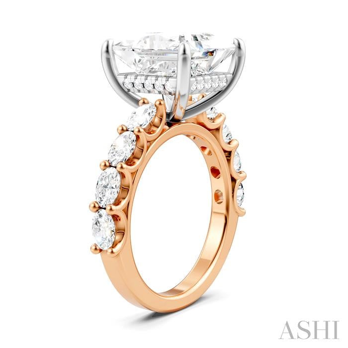 ASHI Princess Shape Semi-Mount Diamond Engagement Ring 196ACPPFHPW-SM-PN5