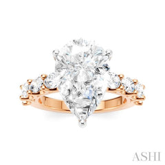 ASHI Pear Shape Semi-Mount Diamond Engagement Ring 196ACPPFHPW-SM-PR4