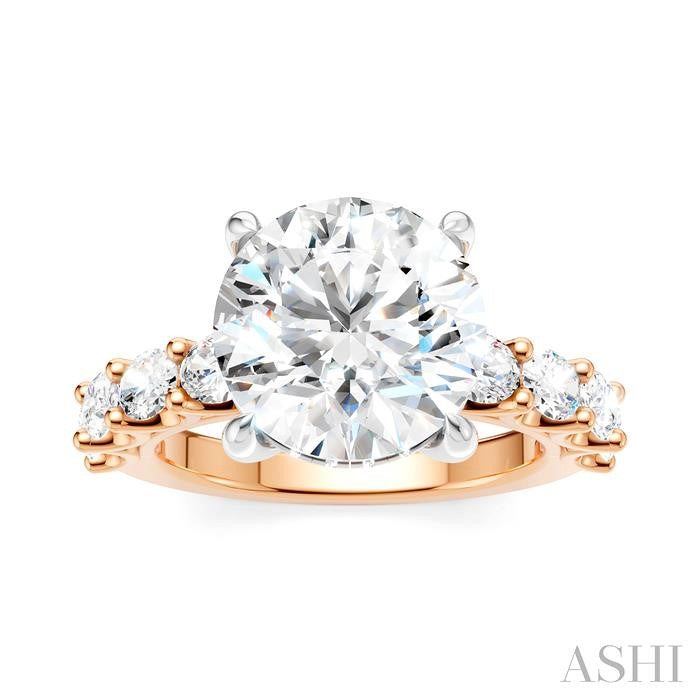 ASHI Round Shape Semi-Mount Diamond Engagement Ring 196ACPPFHPW-SM-RD4