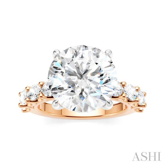 ASHI Round Shape Semi-Mount Diamond Engagement Ring 196ACPPFHPW-SM-RD5