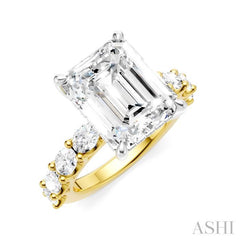 ASHI Emerald Shape Semi-Mount Diamond Engagement Ring 196ACPPFHYW-SM-EM4