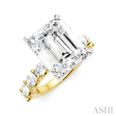 ASHI Emerald Shape Semi-Mount Diamond Engagement Ring 196ACPPFHYW-SM-EM5