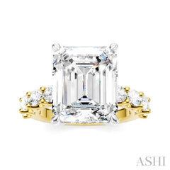 ASHI Emerald Shape Semi-Mount Diamond Engagement Ring 196ACPPFHYW-SM-EM5