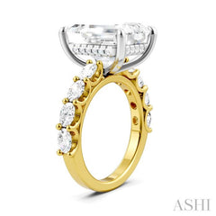ASHI Emerald Shape Semi-Mount Diamond Engagement Ring 196ACPPFHYW-SM-EM5
