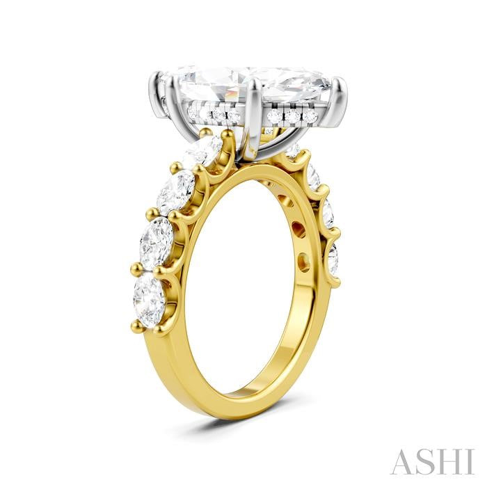ASHI Marquise Shape Semi-Mount Diamond Engagement Ring 196ACPPFHYW-SM-MQ4