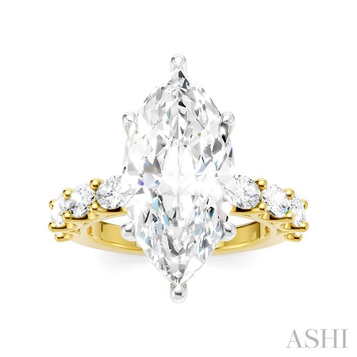 ASHI Marquise Shape Semi-Mount Diamond Engagement Ring 196ACPPFHYW-SM-MQ5