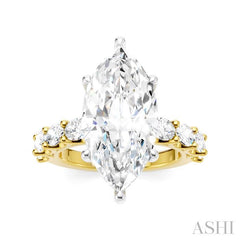 ASHI Marquise Shape Semi-Mount Diamond Engagement Ring 196ACPPFHYW-SM-MQ5