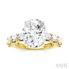 ASHI Oval Shape Semi-Mount Diamond Engagement Ring 196ACPPFHYW-SM-OV4