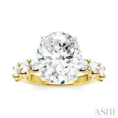 ASHI Oval Shape Semi-Mount Diamond Engagement Ring 196ACPPFHYW-SM-OV5