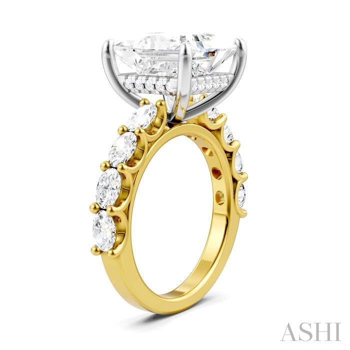 ASHI Princess Shape Semi-Mount Diamond Engagement Ring 196ACPPFHYW-SM-PN5