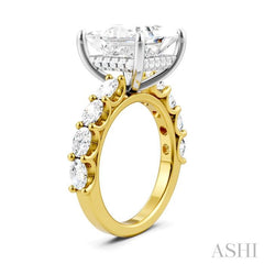 ASHI Princess Shape Semi-Mount Diamond Engagement Ring 196ACPPFHYW-SM-PN5