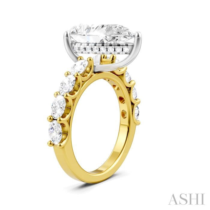 ASHI Pear Shape Semi-Mount Diamond Engagement Ring 196ACPPFHYW-SM-PR4