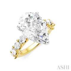 ASHI Pear Shape Semi-Mount Diamond Engagement Ring 196ACPPFHYW-SM-PR5