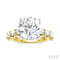 ASHI Round Shape Semi-Mount Diamond Engagement Ring 196ACPPFHYW-SM-RD4