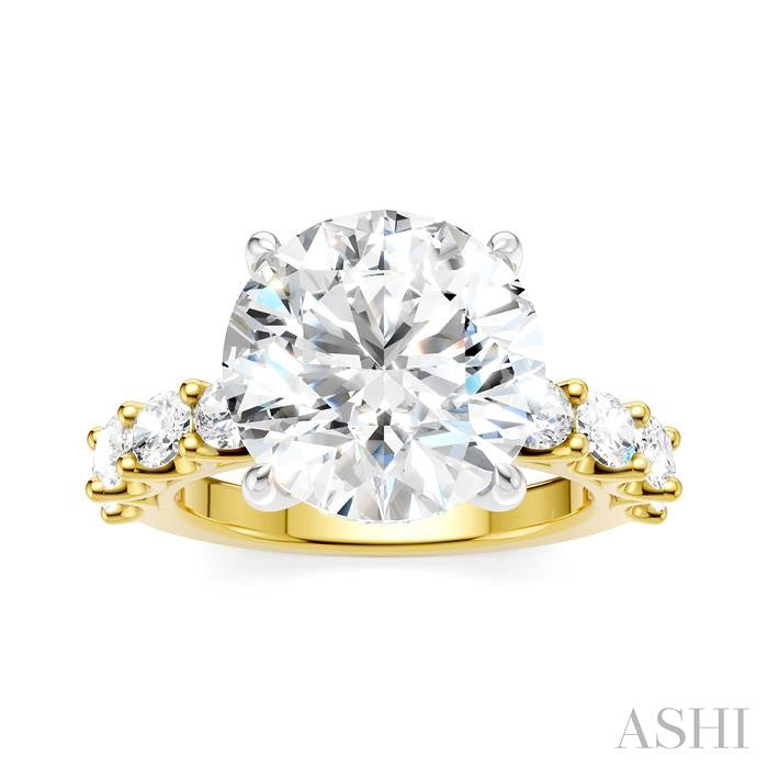 ASHI Round Shape Semi-Mount Diamond Engagement Ring 196ACPPFHYW-SM-RD5