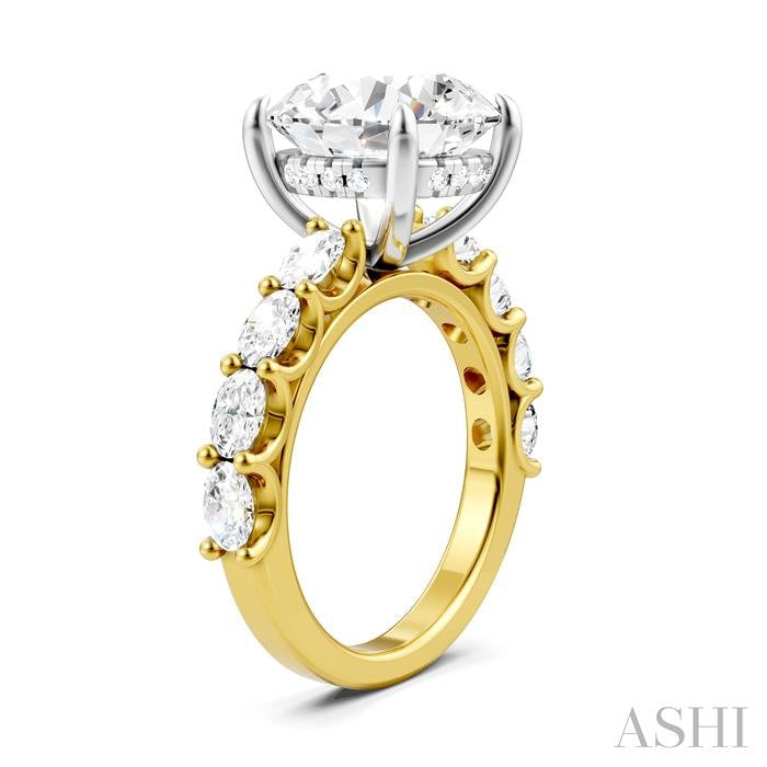 ASHI Round Shape Semi-Mount Diamond Engagement Ring 196ACPPFHYW-SM-RD5