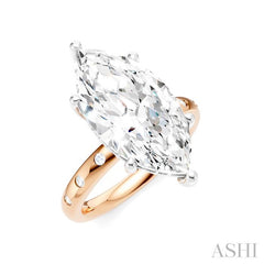 ASHI Marquise Shape Semi-Mount Diamond Engagement Ring 196B7PPFHPW-SM-MQ5