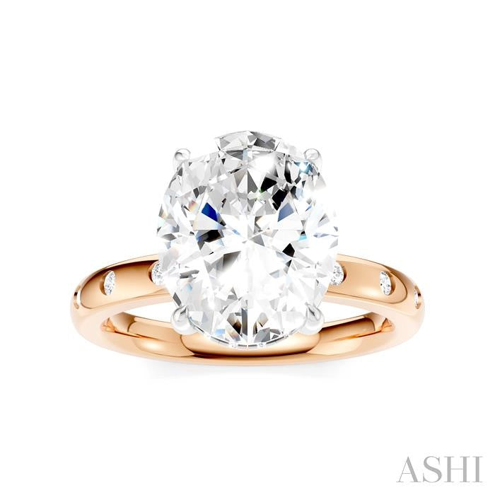 ASHI Oval Shape Semi-Mount Diamond Engagement Ring 196B7PPFHPW-SM-OV4