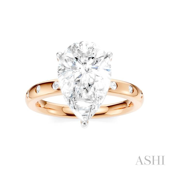 ASHI Pear Shape Semi-Mount Diamond Engagement Ring 196B7PPFHPW-SM-PR3