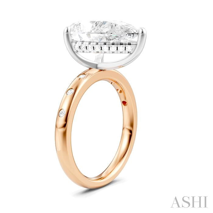 ASHI Pear Shape Semi-Mount Diamond Engagement Ring 196B7PPFHPW-SM-PR5