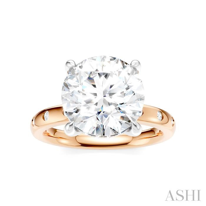 ASHI Round Shape Semi-Mount Diamond Engagement Ring 196B7PPFHPW-SM-RD4
