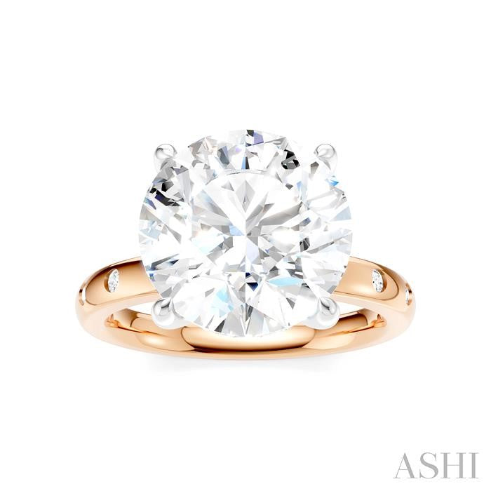 ASHI Round Shape Semi-Mount Diamond Engagement Ring 196B7PPFHPW-SM-RD5